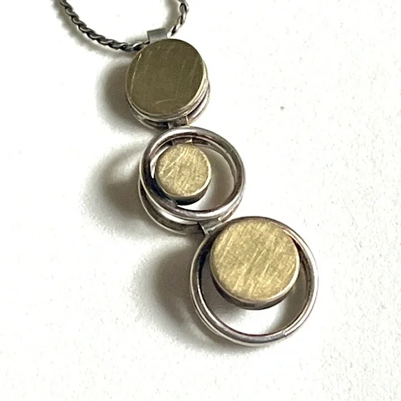 Elegant Gold and Silver Pendant Necklace by Elizabeth Garvin Designs - Picture 3 of 15